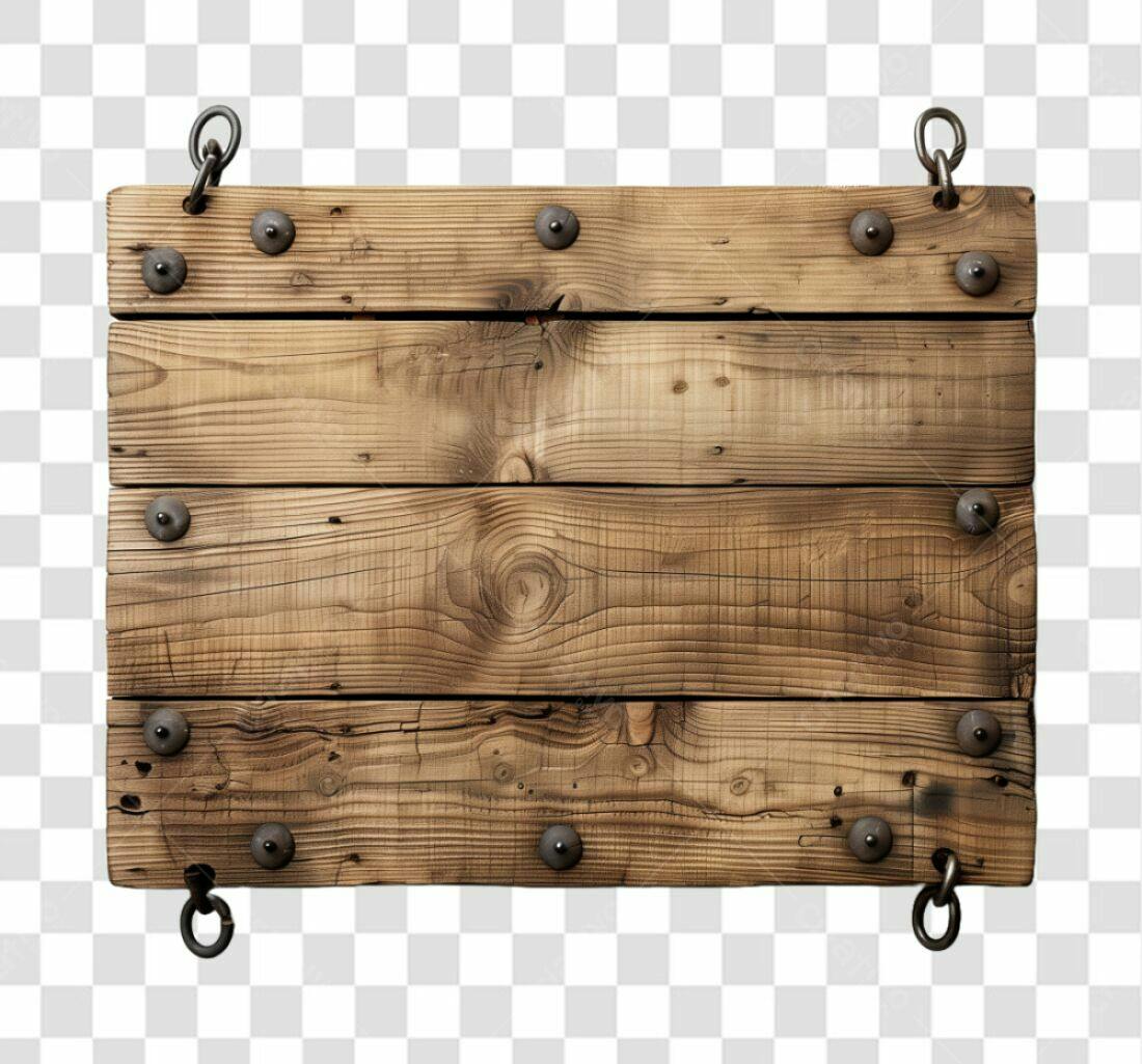 Placa de Madeira Rustica PNG com fundo transparente