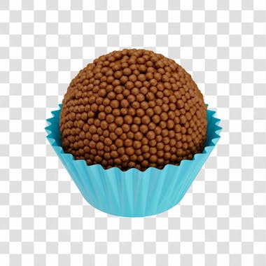 Brigadeiro para festa aniversário em 3d com forminha de papel com fundo transparente