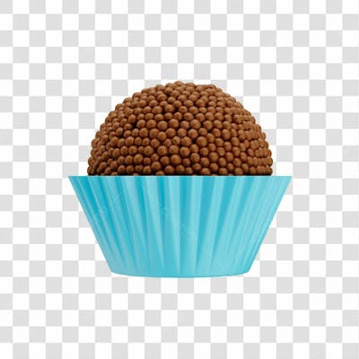 Brigadeiro Para Festa Aniversário Em 3D Com Forminha De Papel Com Fundo Transparente