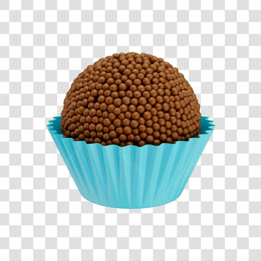 Brigadeiro Para Festa Aniversário Em 3D Com Forminha De Papel Com Fundo Transparente