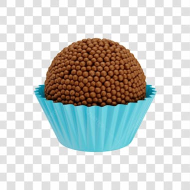 Brigadeiro para festa aniversário em 3d com forminha de papel com fundo transparente