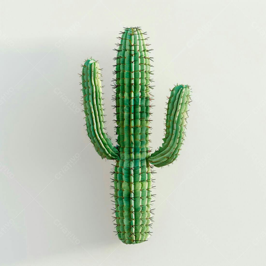 Cacto Verde em Fundo Claro