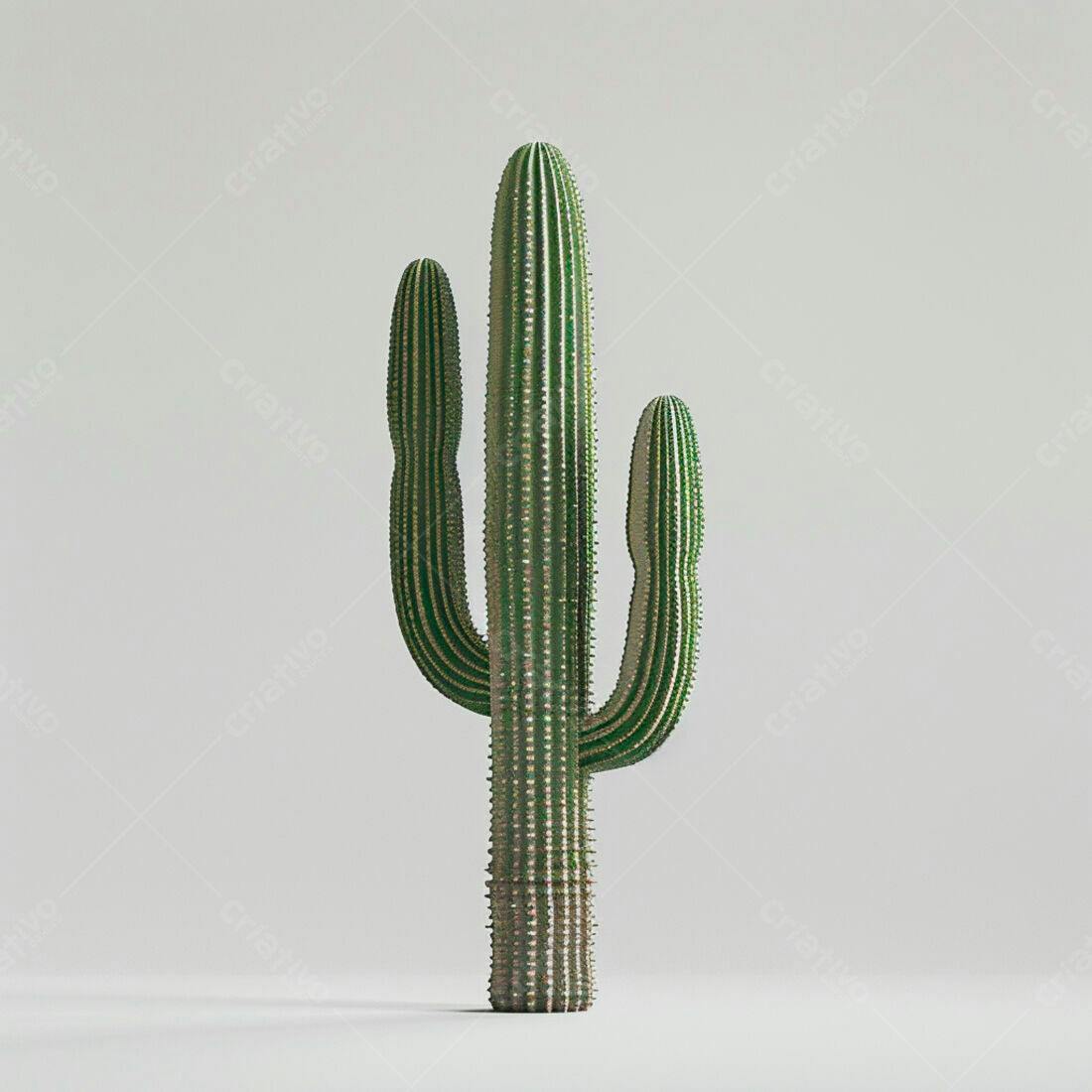 Cacto Verde em Fundo Claro