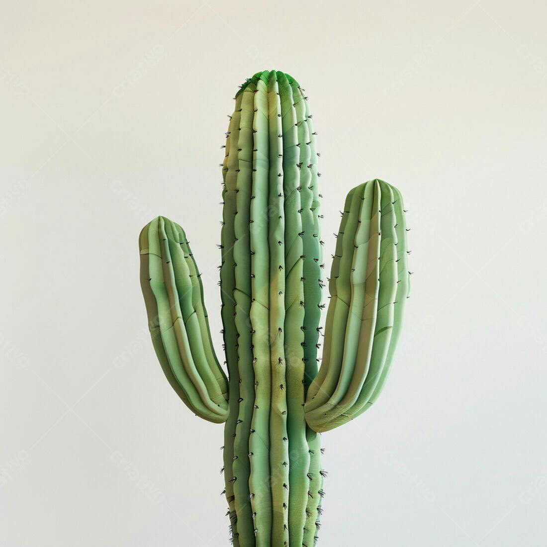 Cacto Verde em Fundo Claro