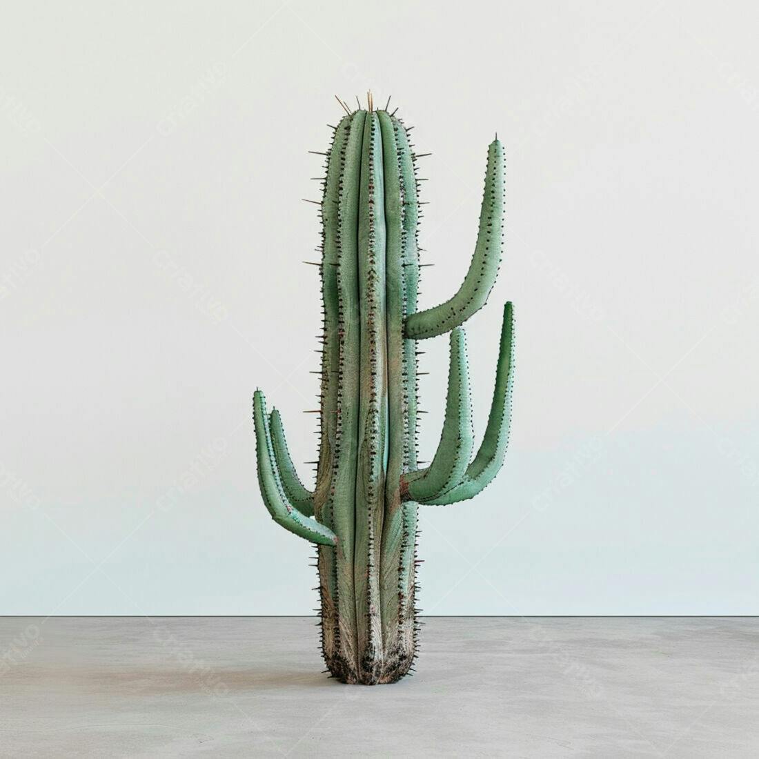 Cacto verde em ambiente minimalista