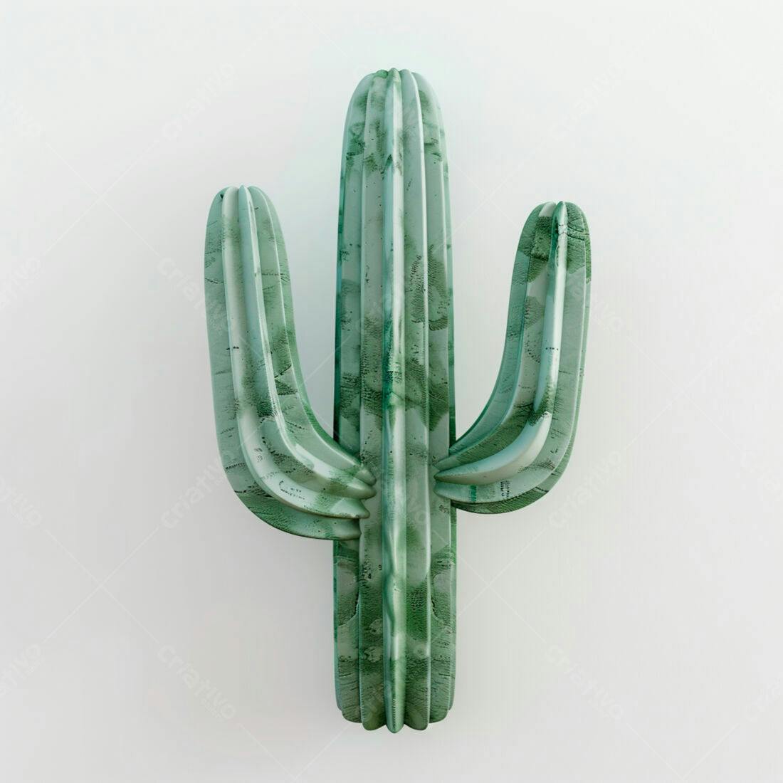 Cacto Verde Escultura Minimalista
