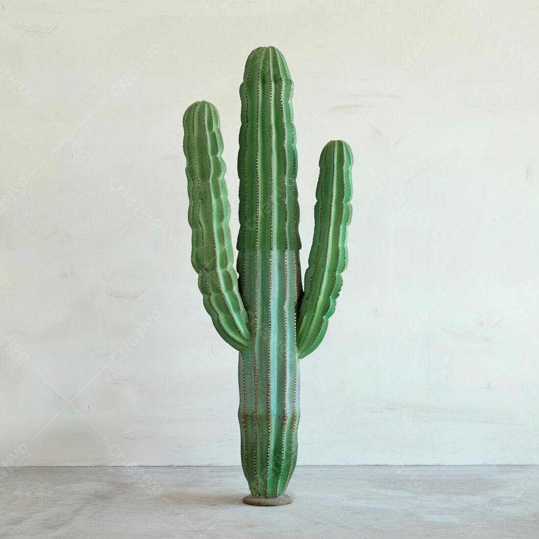 Cacto verde em ambiente minimalista