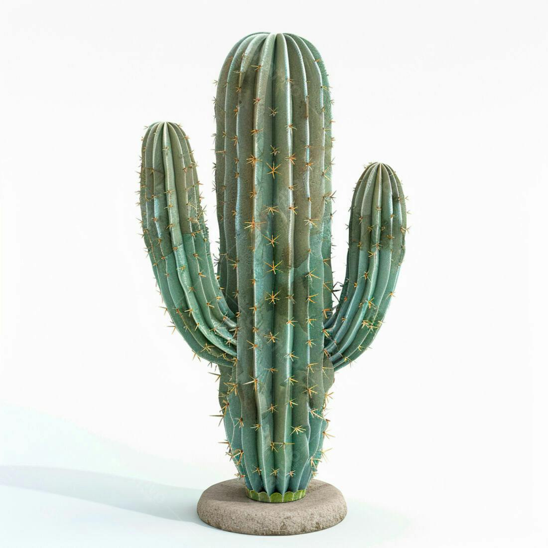 Cacto Verde em Fundo Branco