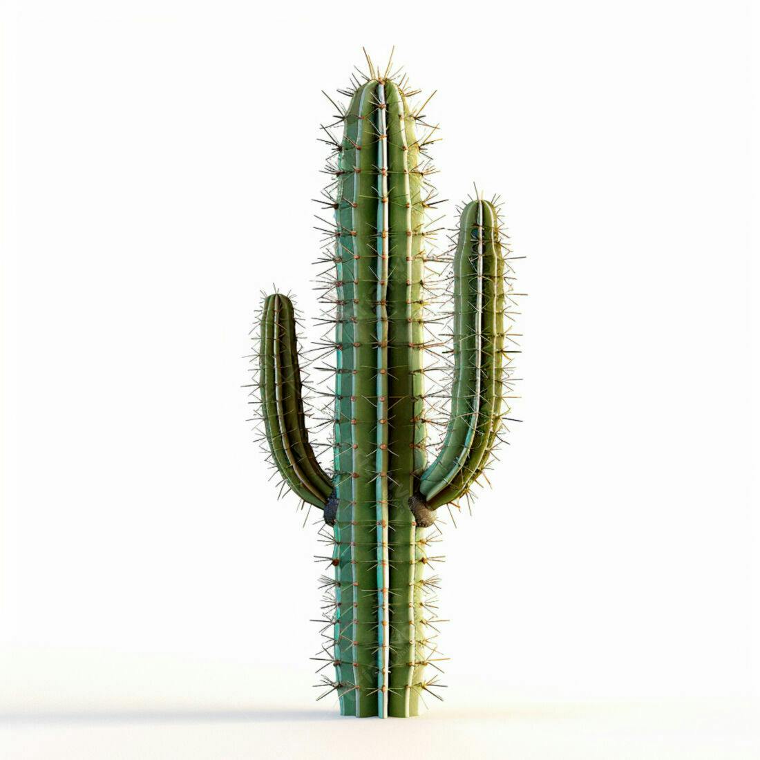 Cacto Verde em Fundo Branco