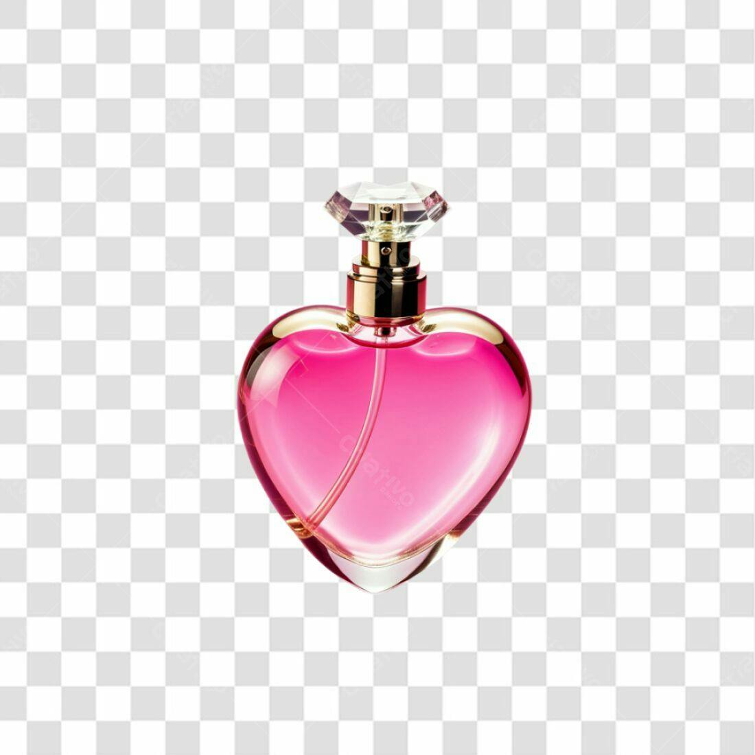 Icone Perfume Rosa em Formato de Coração PNG com fundo transparente