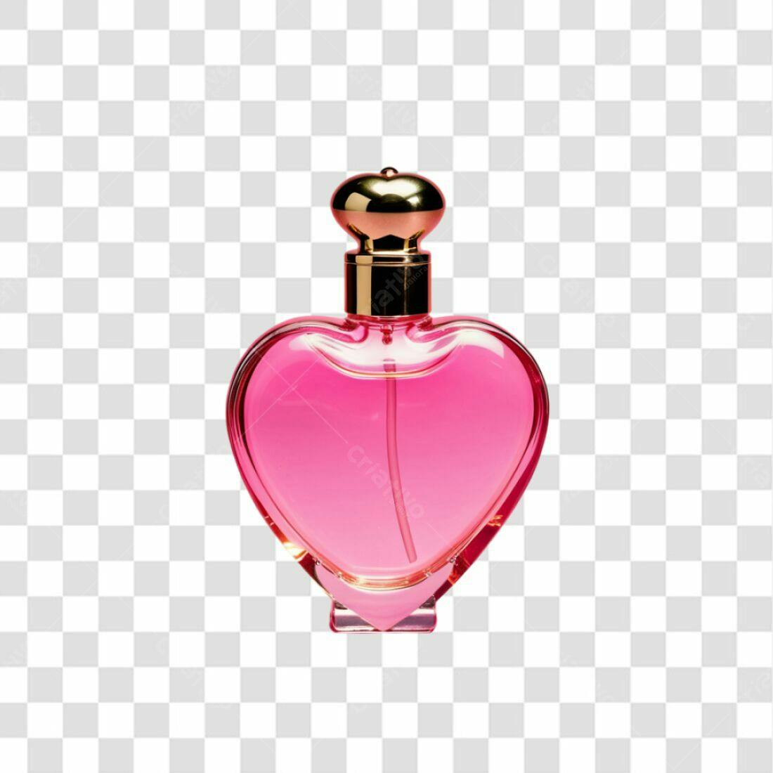 Icone Perfume Rosa em Formato de Coração PNG com fundo transparente