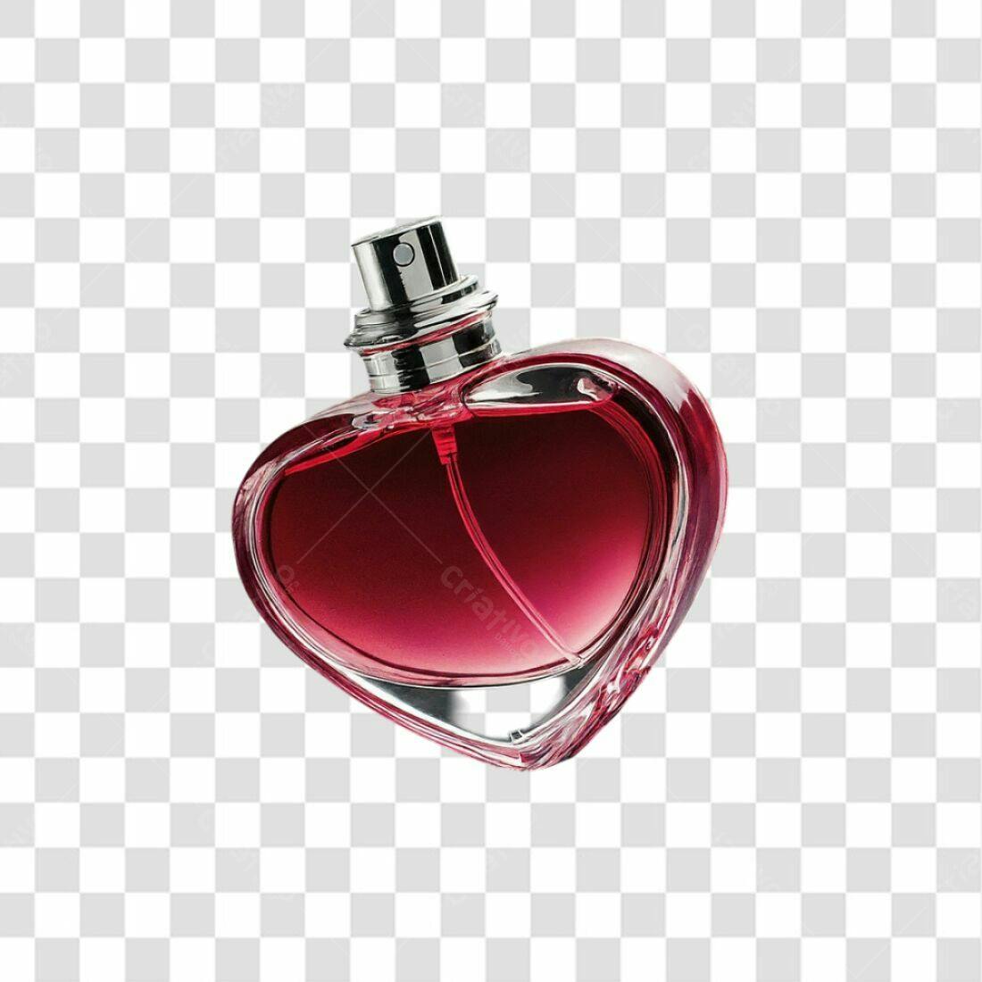 Icone Perfume Vermelho em Formato de Coração PNG com fundo transparente