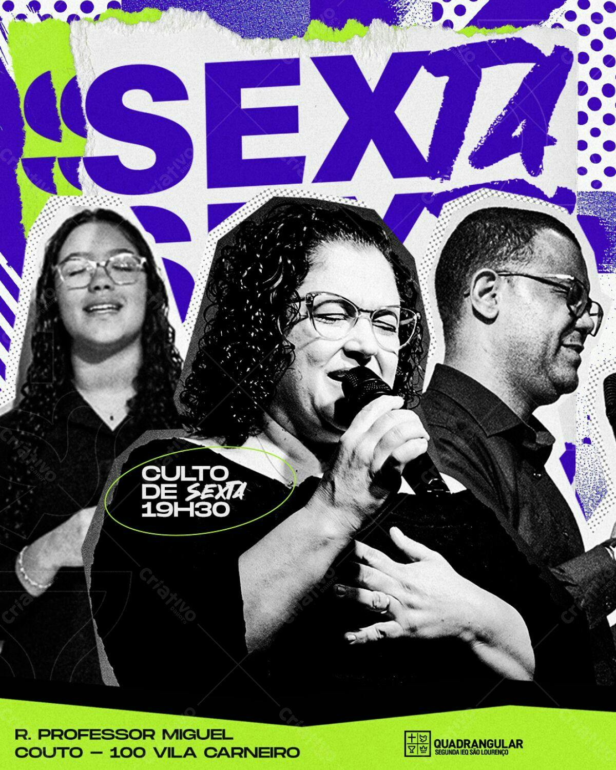 Flyer para Culto de Sexta PSD Editável