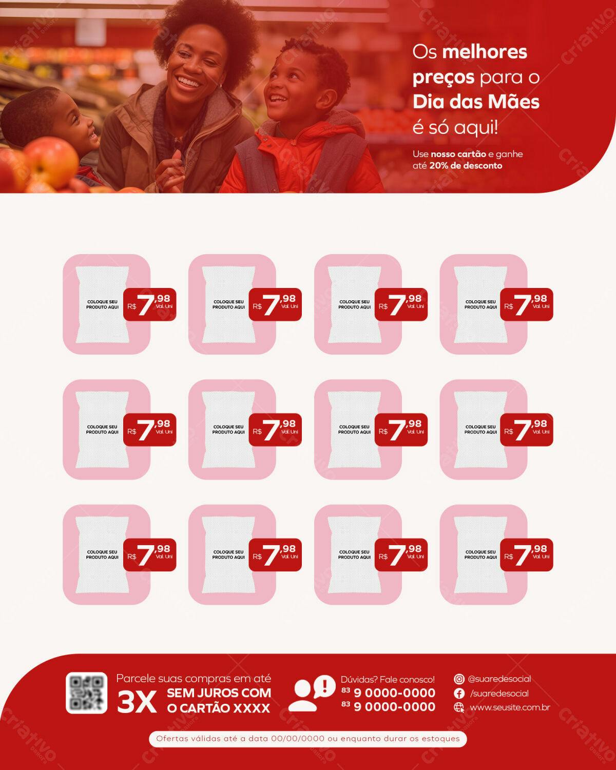 Flyer Dia das Mães com Ofertas PSD Editável