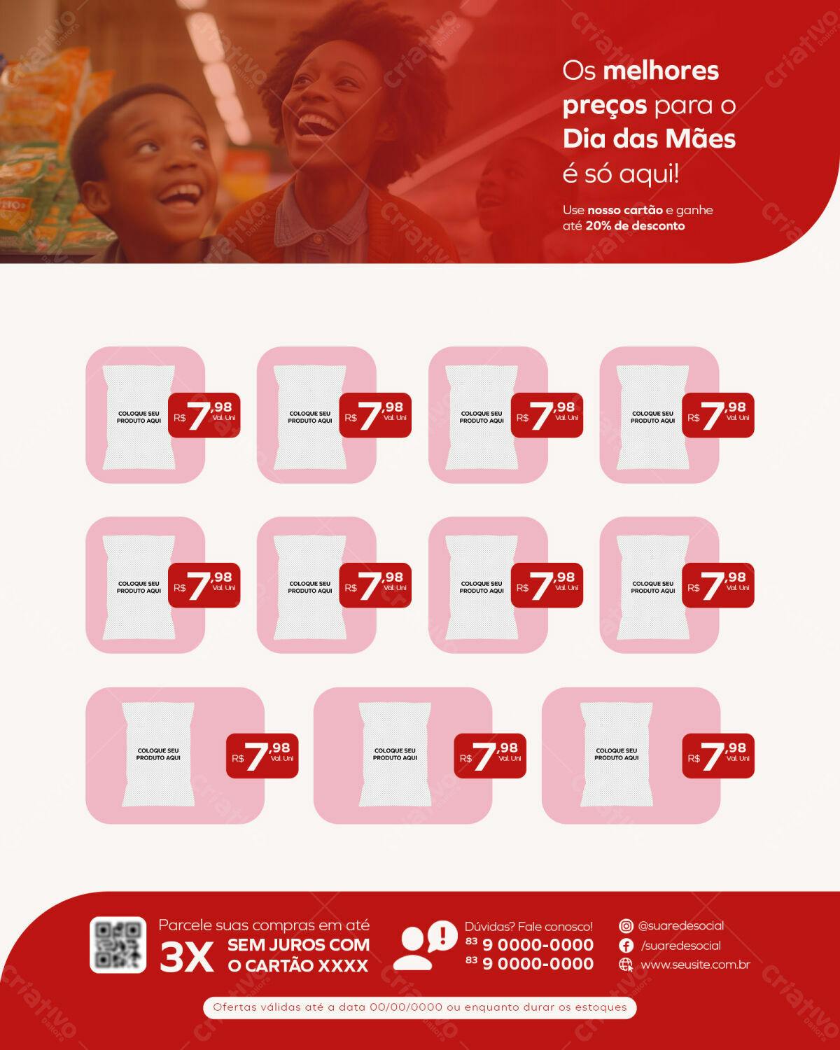 Flyer Dia das Mães com Ofertas PSD Editável