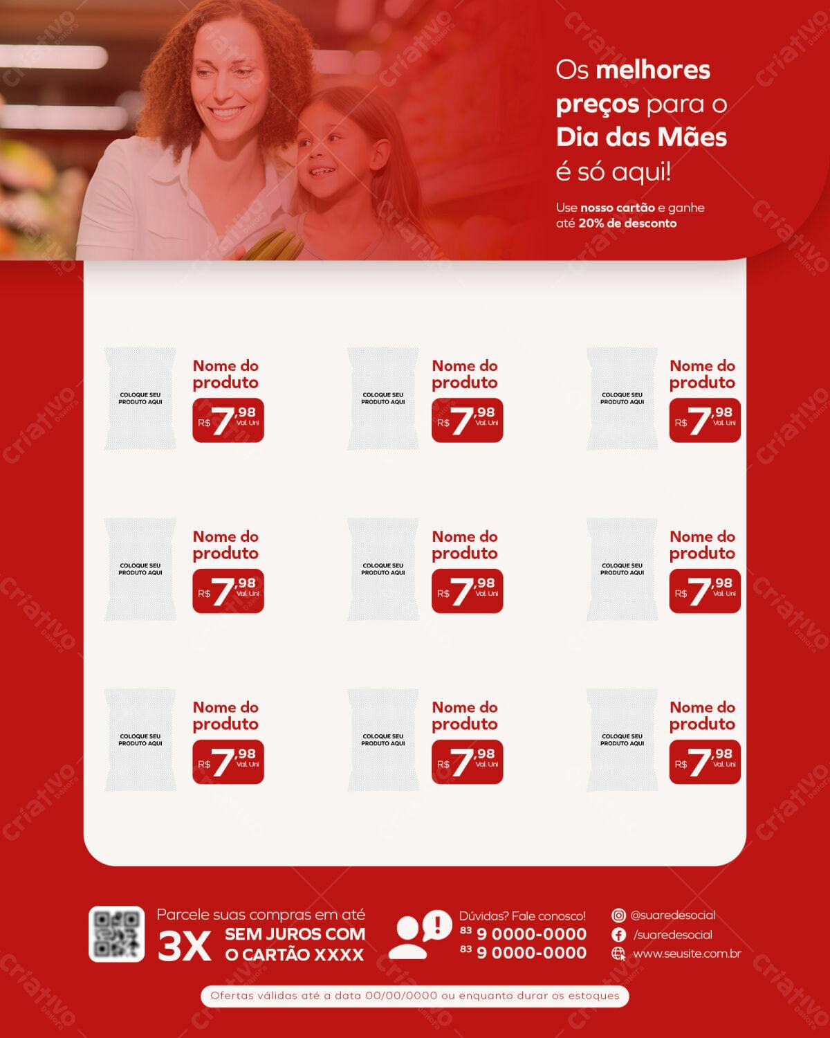 Flyer Dia das Mães com Fotos PSD Editável