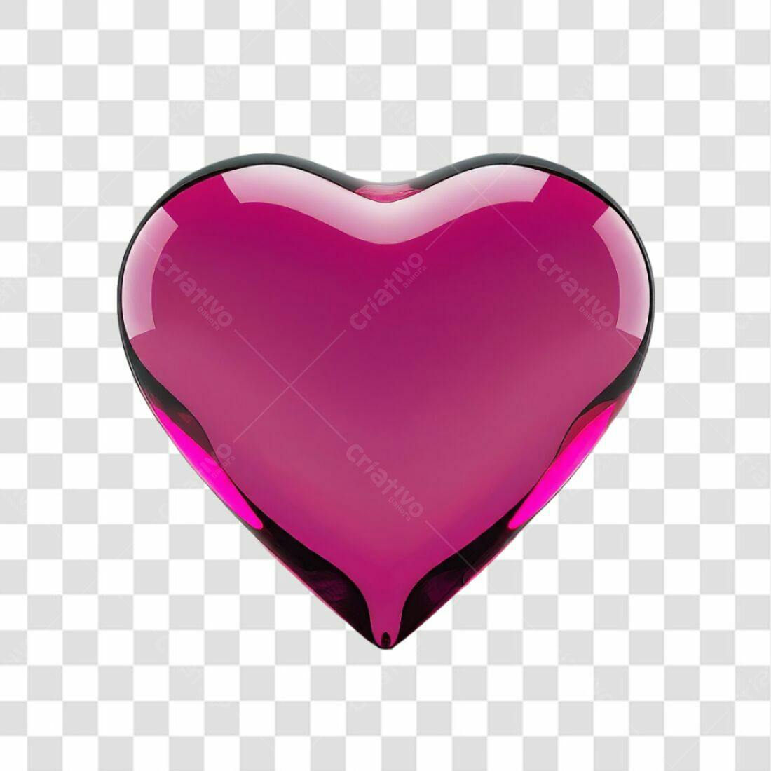 Icone Dia dos Namorados Coração Rosa PNG com fundo transparente
