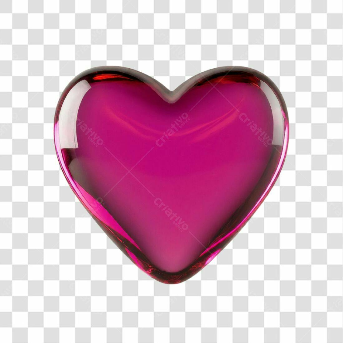 Icone Dia dos Namorados Coração Rosa PNG com fundo transparente