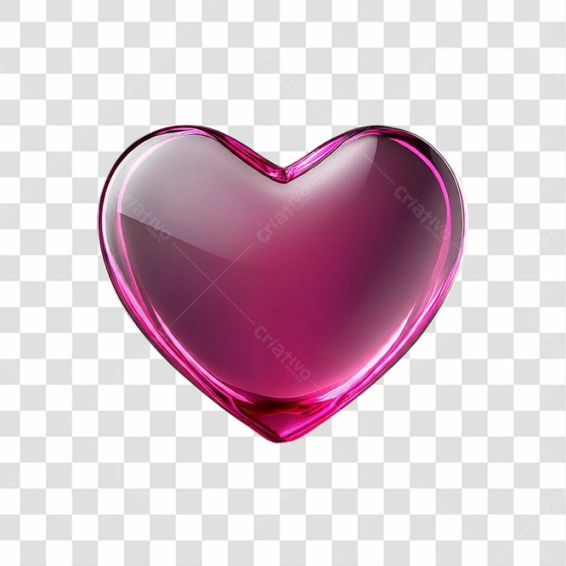 Ícone Coração Rosa Dia dos Namorados PNG com fundo transparente