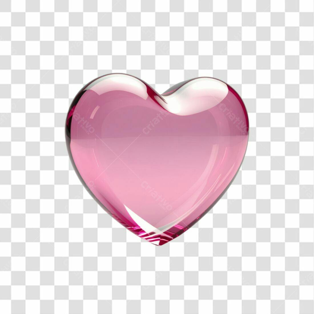 Icone Dia dos Namorados Coração Rosa PNG com fundo transparente