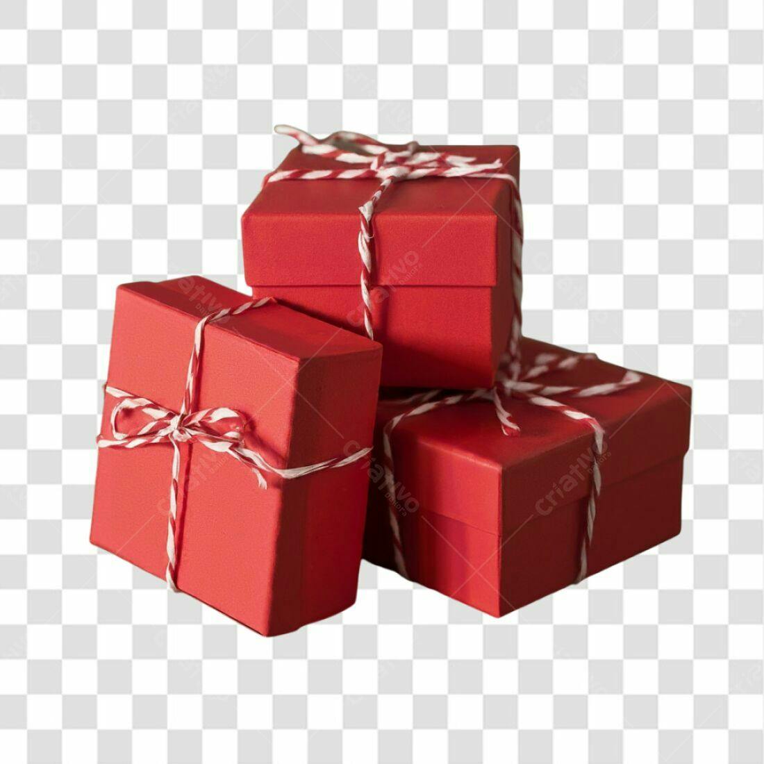 Icones de Presentes Vermelhos Natal PNG com fundo transparente