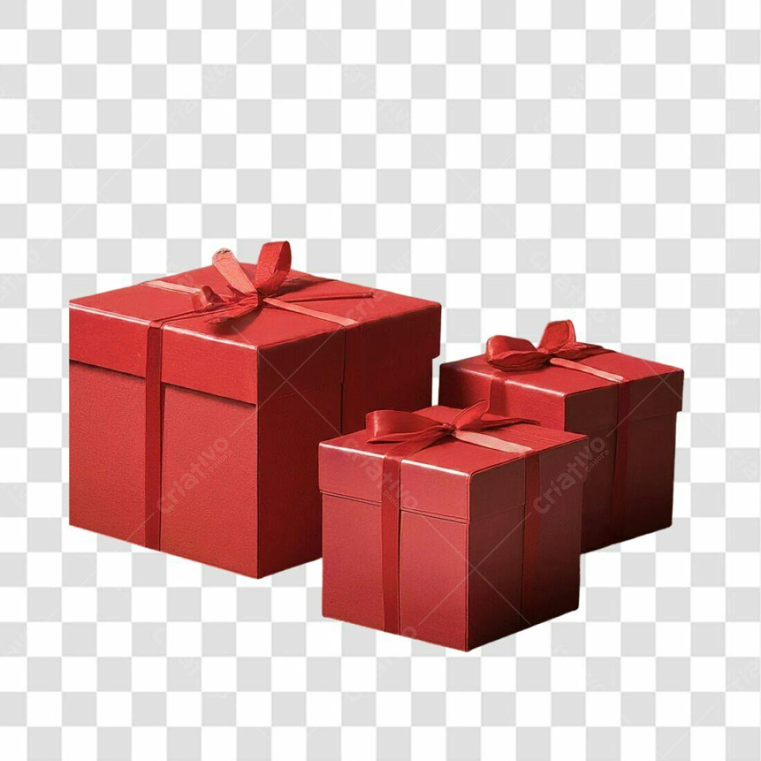 Icones de Presentes Vermelhos Natal PNG com fundo transparente