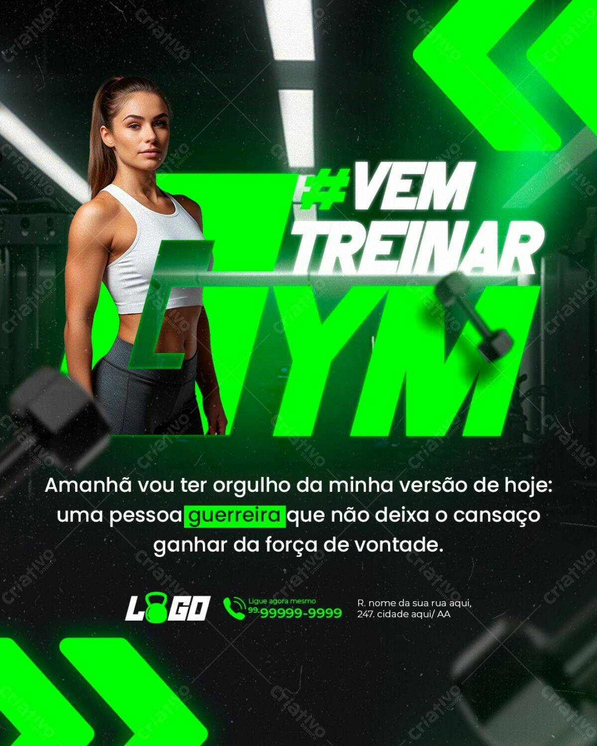 Flyer Academia PSD Editável para Treino