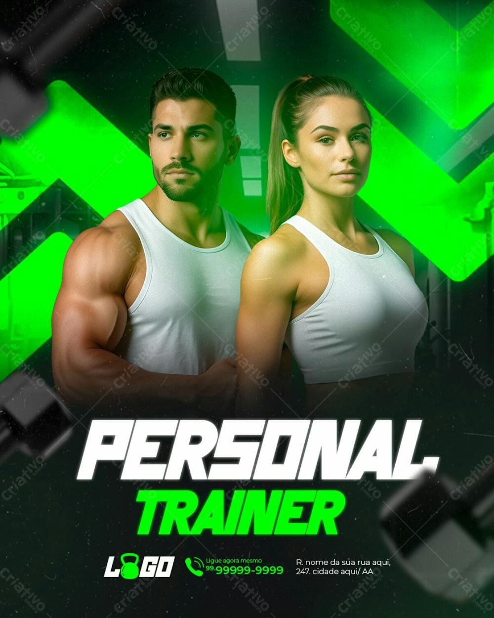 Academia Personal Trainer Na Academia Social Media Psd