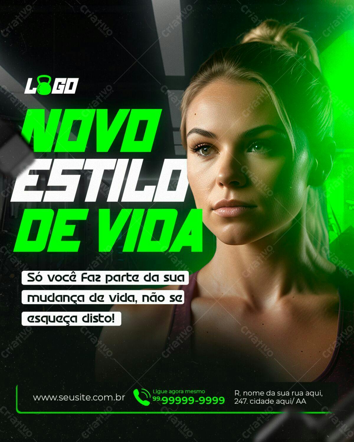 Flyer Academia Novo Estilo de Vida PSD Editável