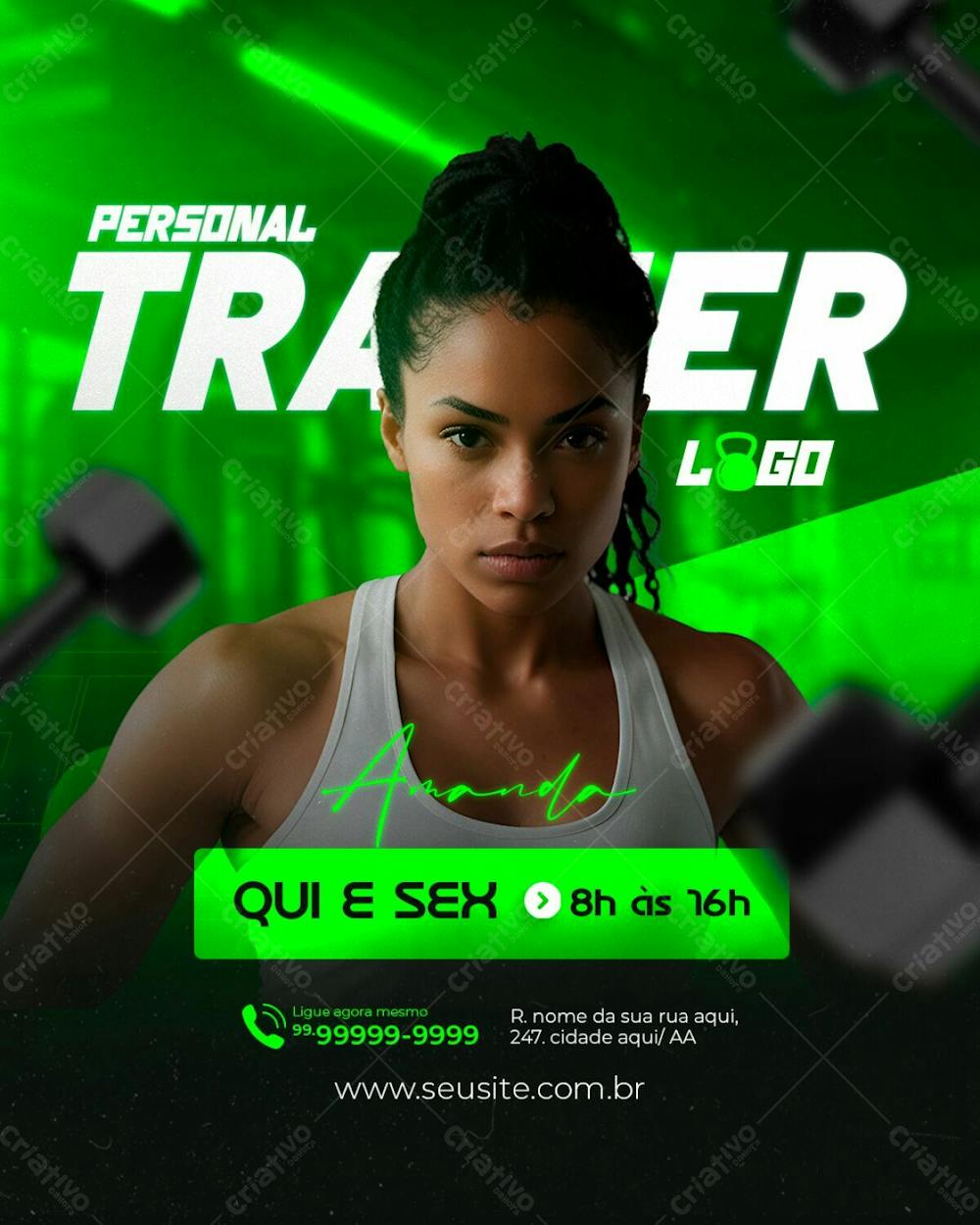 Academia Treine Como A Melhor Personal Trainer Social Media Psd