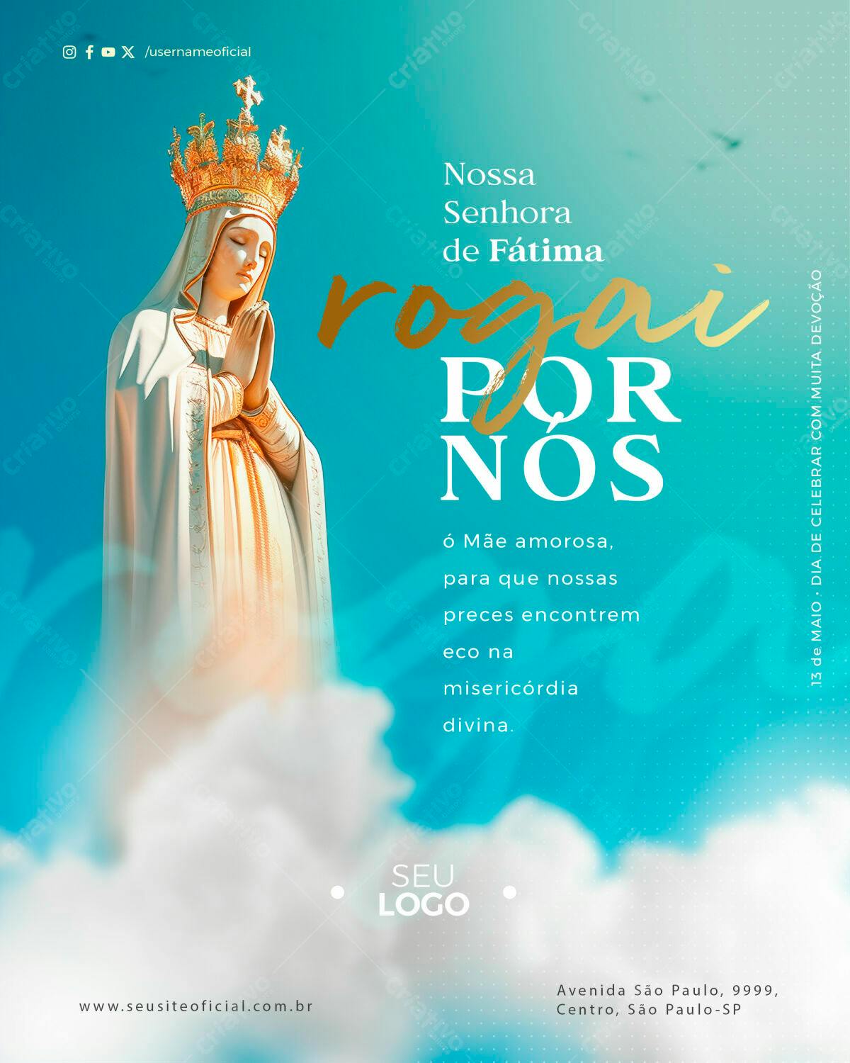 Flyer Nossa Senhora de Fátima PSD Editável