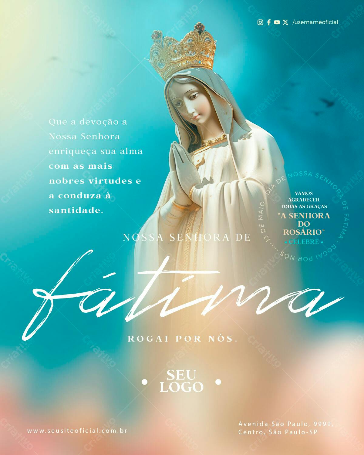 Flyer Nossa Senhora de Fátima PSD Editável