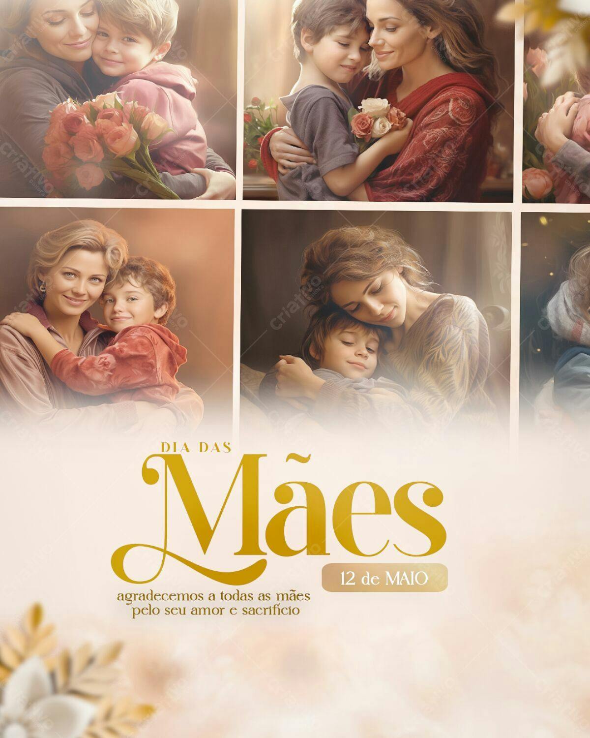 Flyer Dia das Mães com Fotos PSD Editável