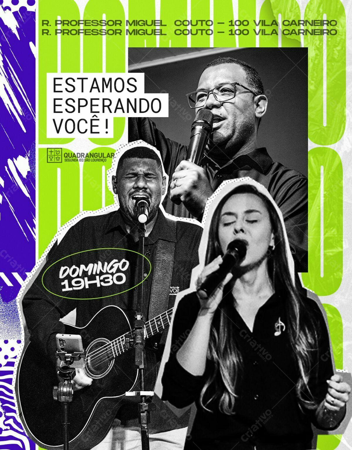 Flyer para Culto Domingo PSD Editável