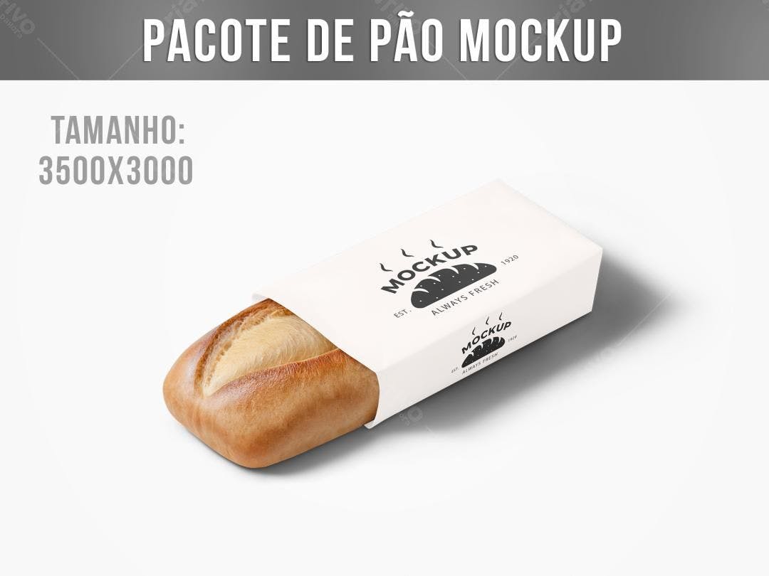 Mockup Realista de Embalagem para Pão: Design Minimalista
