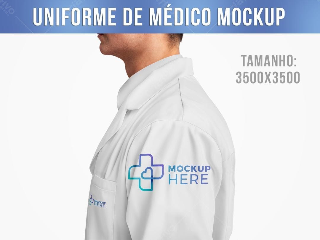 Mockup de Jaleco Médico Realista - Visual Moderno