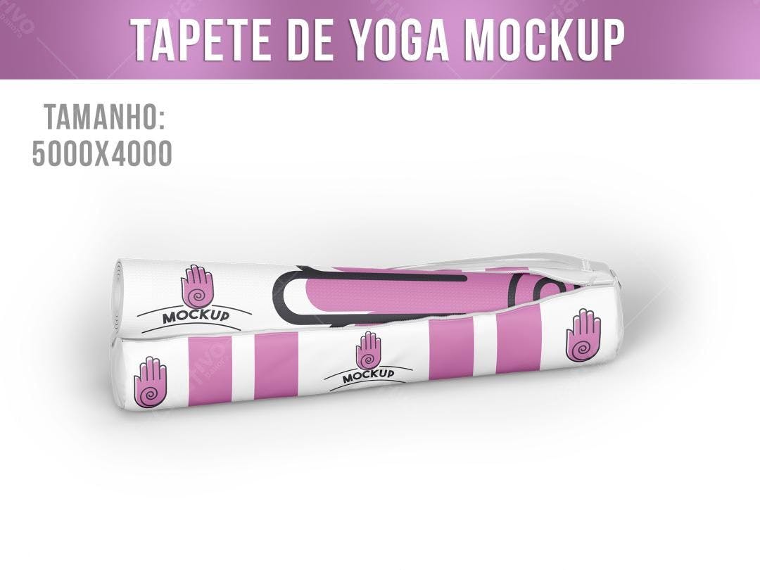 Mockup Bolsa de Yoga Rosa e Branca - Design Moderno