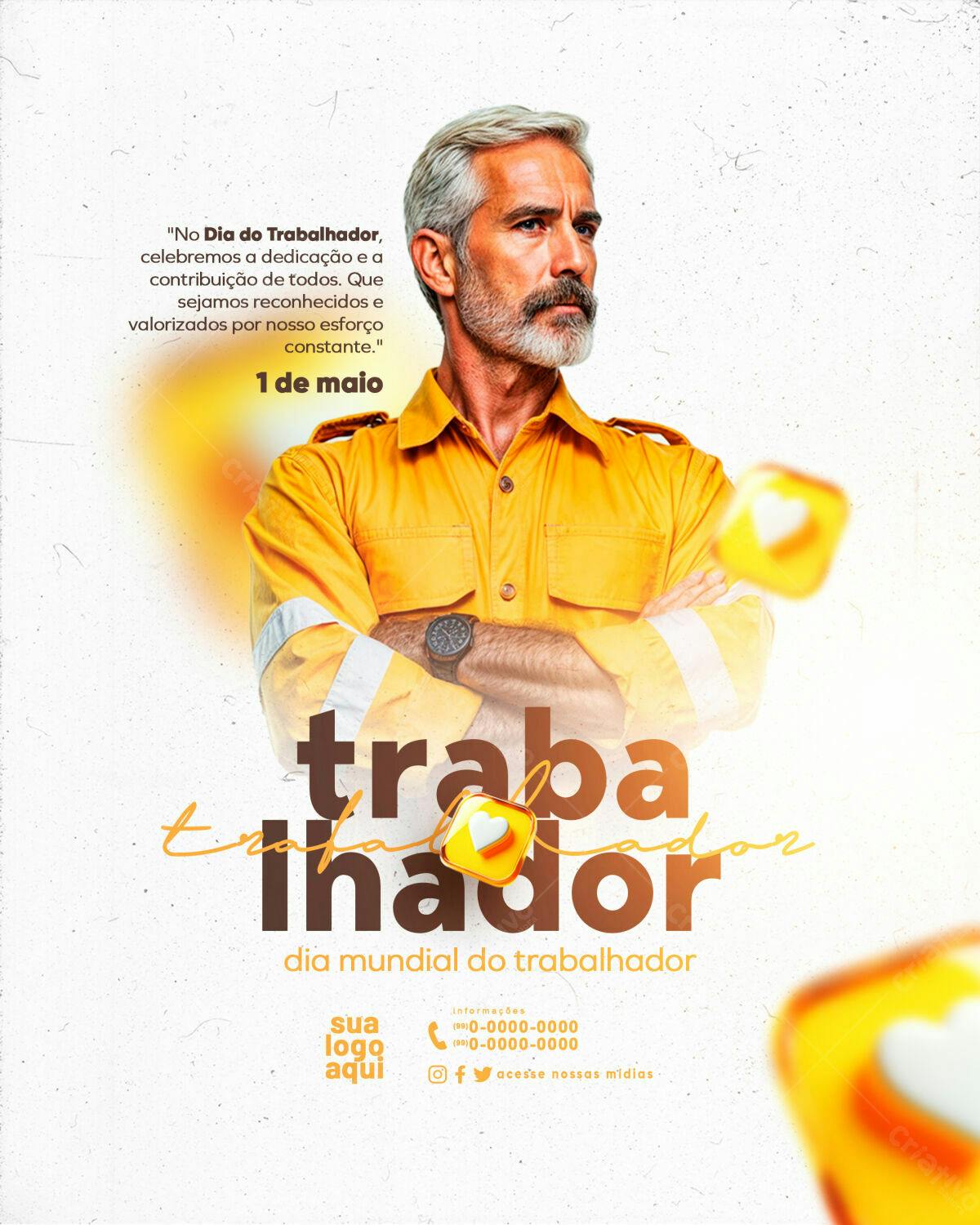 Flyer Dia do Trabalhador PSD Editável