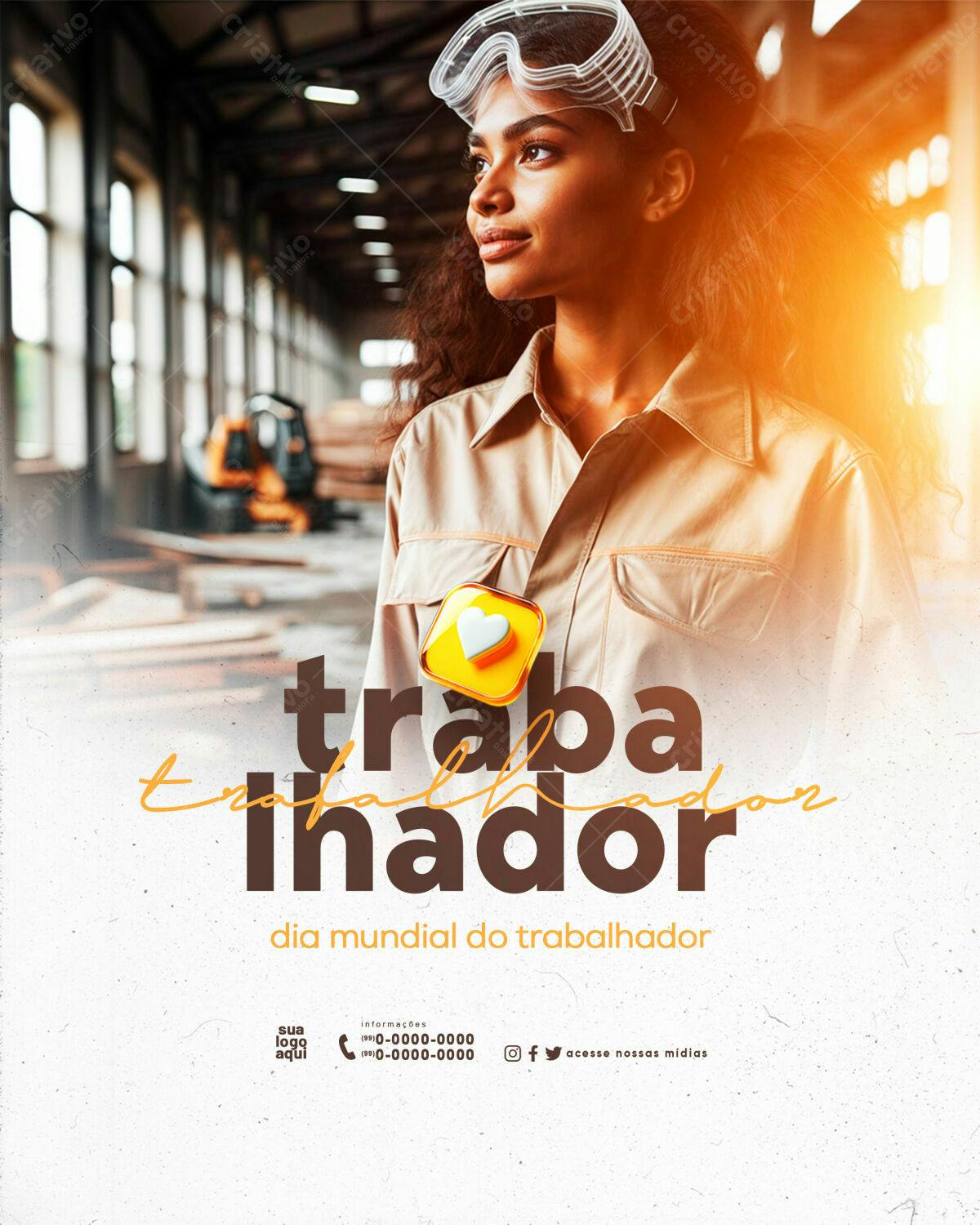 Flyer Dia Mundial do Trabalhador PSD Editável