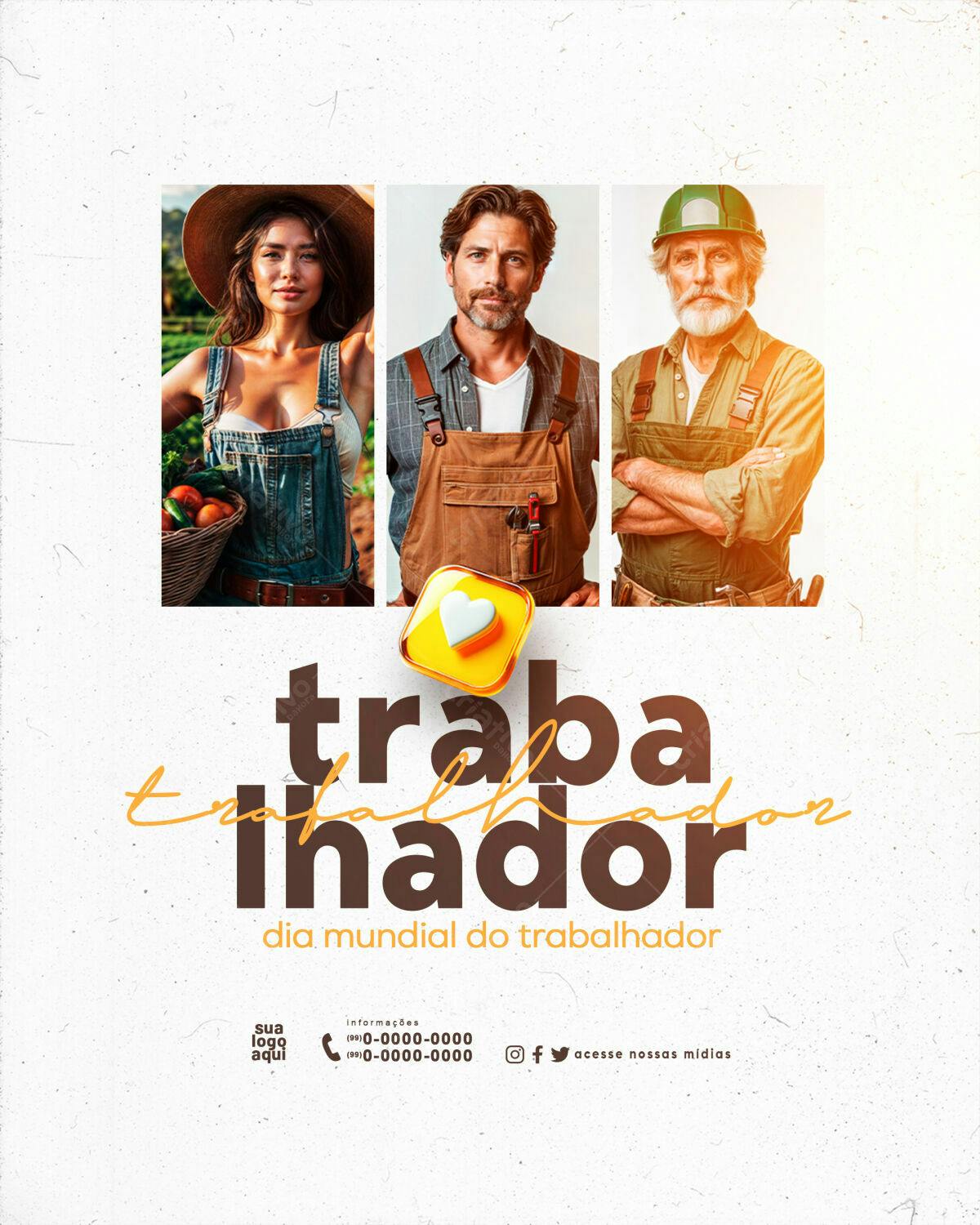 Flyer Dia Mundial do Trabalhador PSD Editável