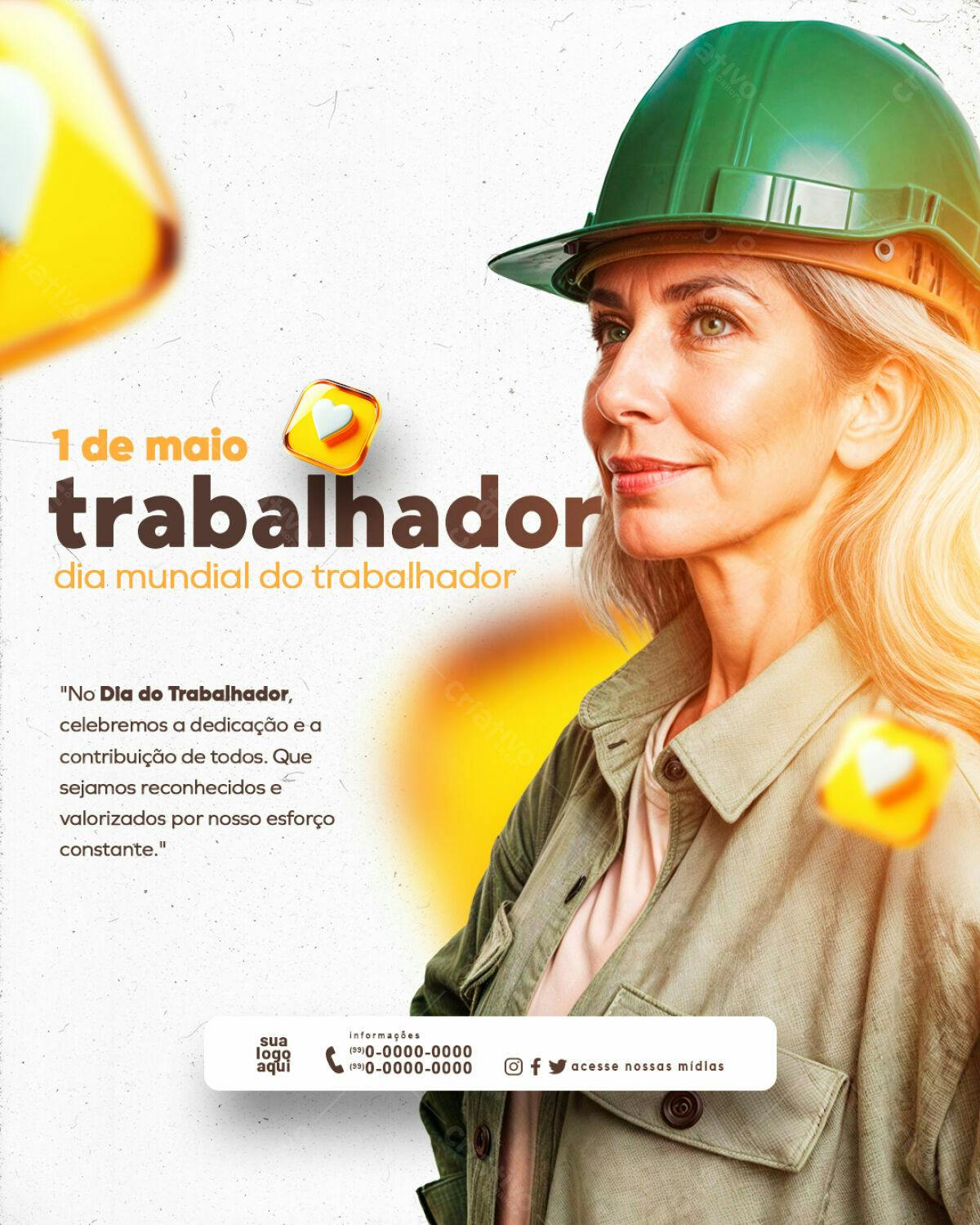 Flyer Dia do Trabalhador PSD Editável