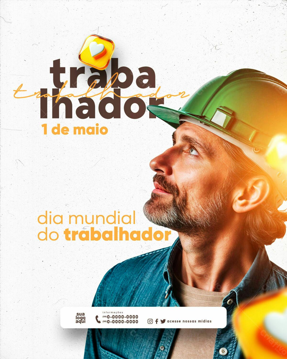 Flyer Dia do Trabalhador PSD Editável