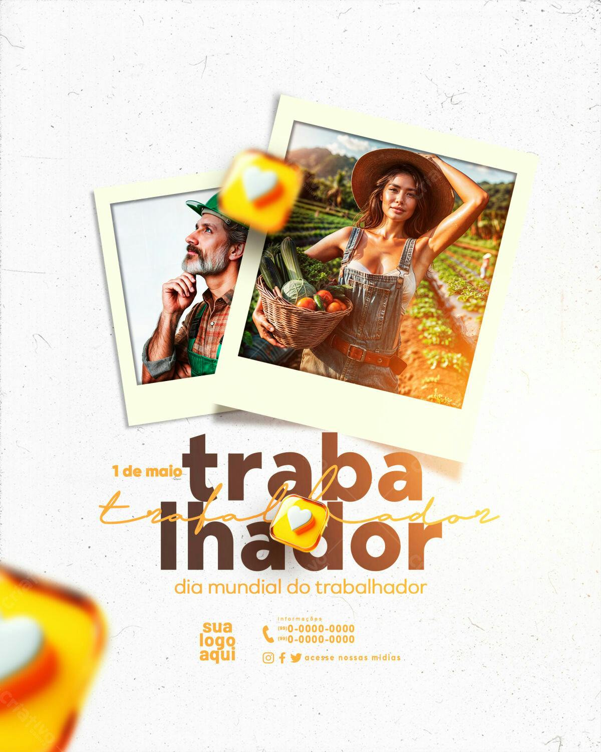 Flyer Dia do Trabalhador PSD Editável