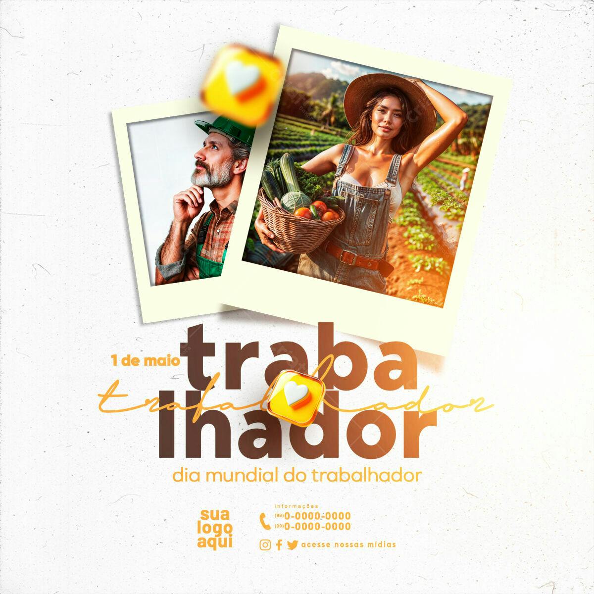 Flyer Dia do Trabalhador PSD Editável