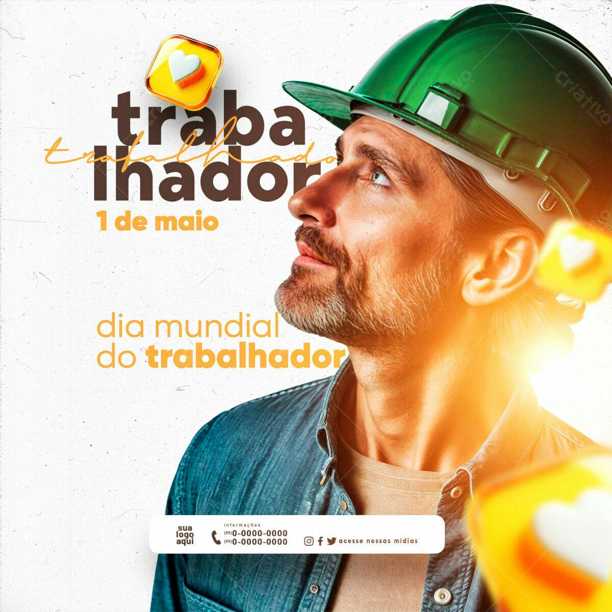 Postagem Dia do Trabalhador PSD Editável