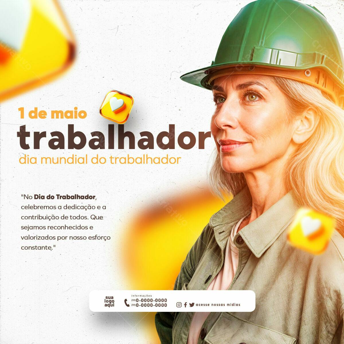 Postagem Dia do Trabalhador PSD Editável