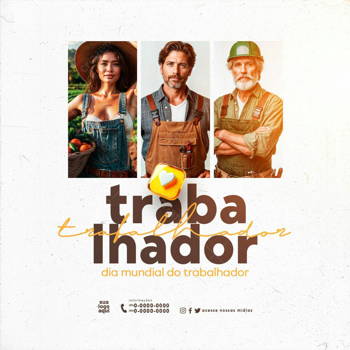 Postagem Dia Mundial do Trabalhador PSD Editável