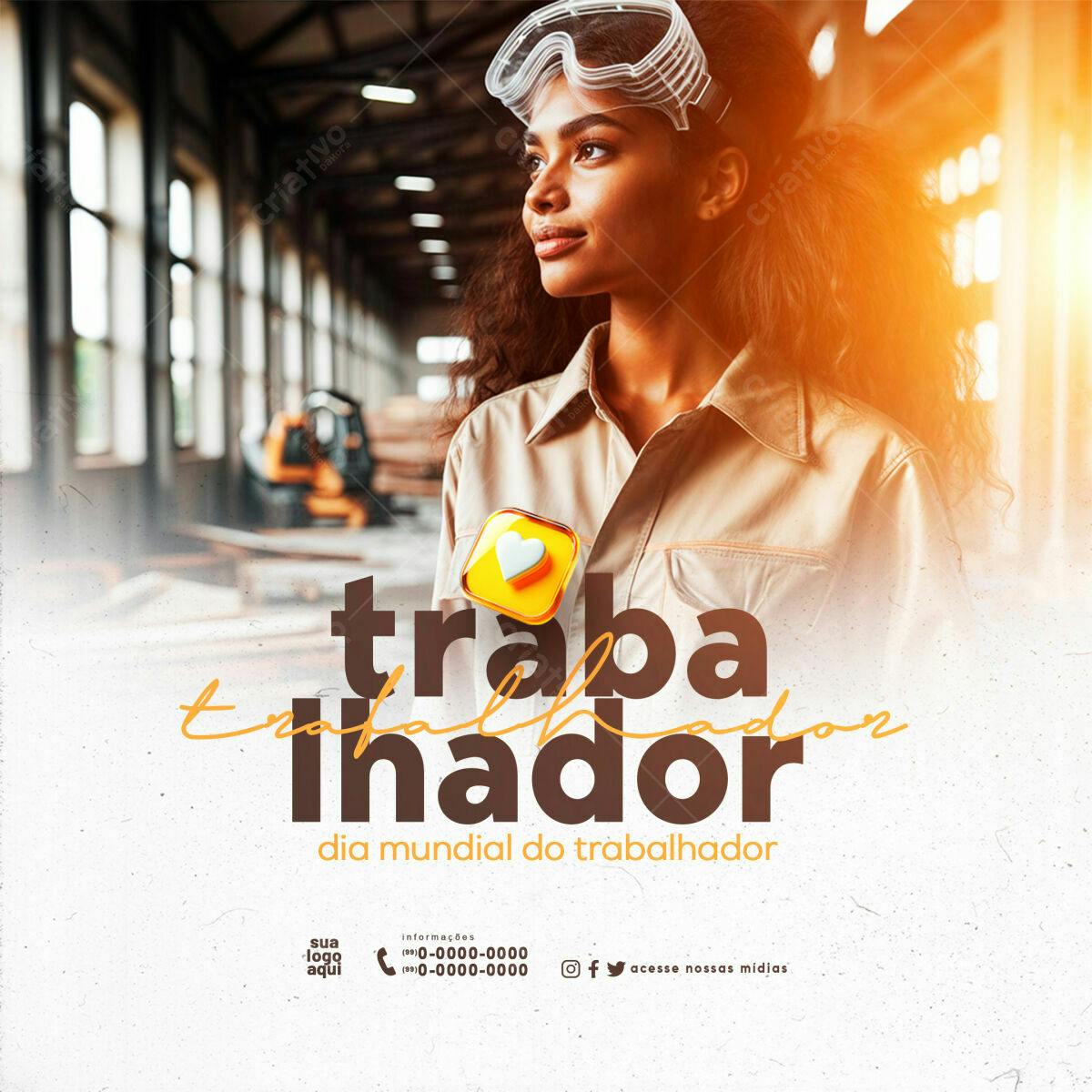 Postagem Dia Mundial do Trabalhador PSD Editável