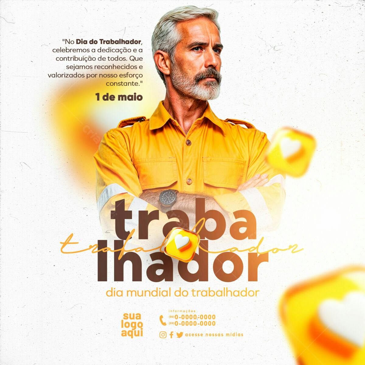 Flyer Dia do Trabalhador PSD Editável