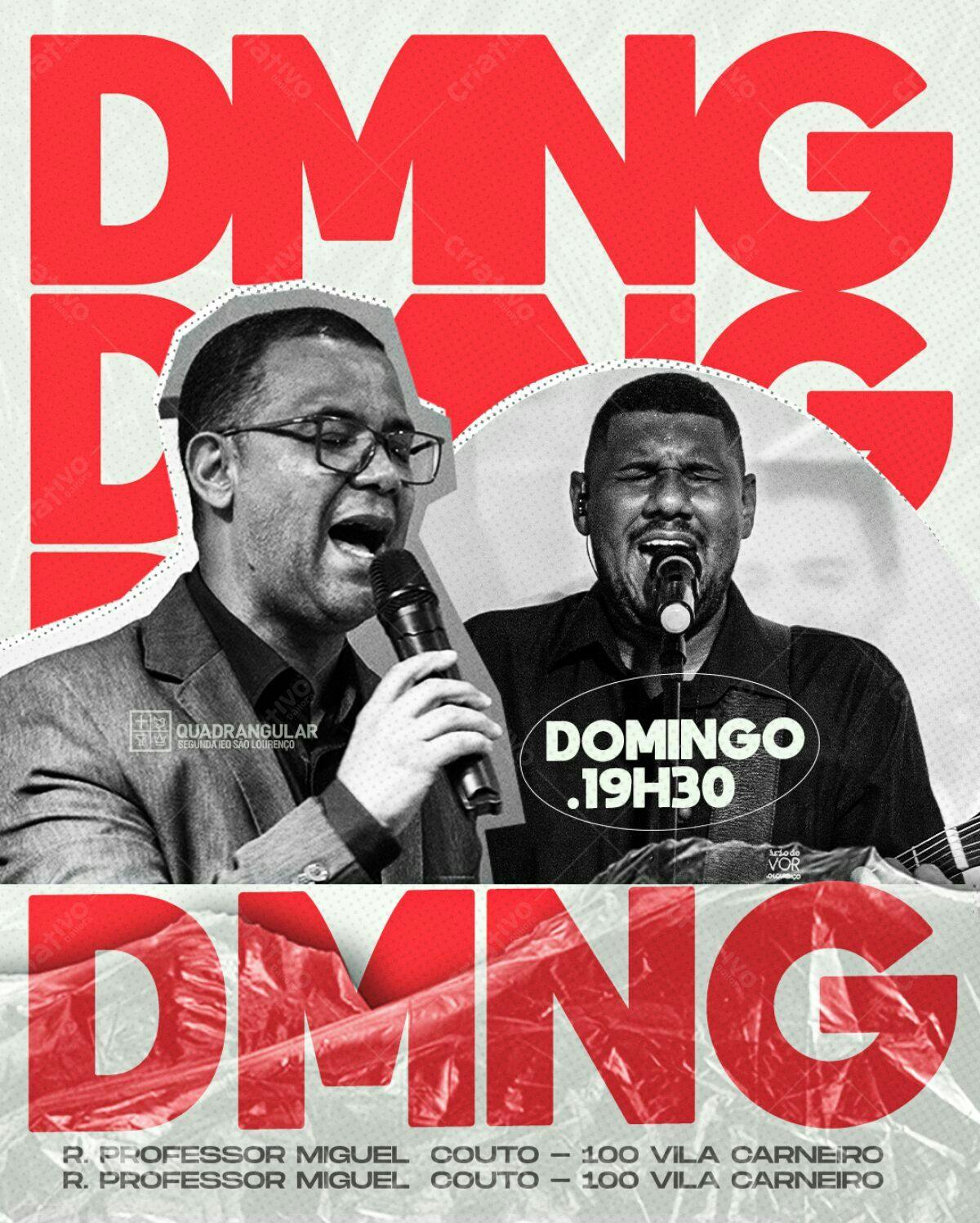 Flyer para Evento Gospel Domingo 19h30 PSD Editável
